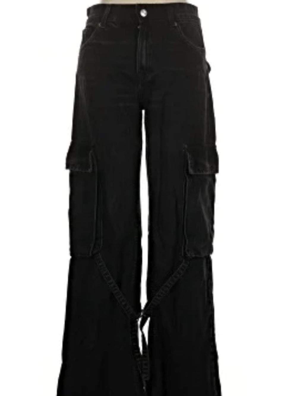 Zara Black Boyfriend Cargo Jeans
